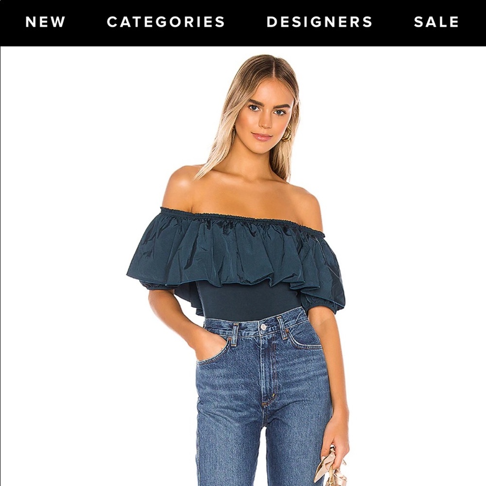 Free People bodysuit, turquoise, size xs